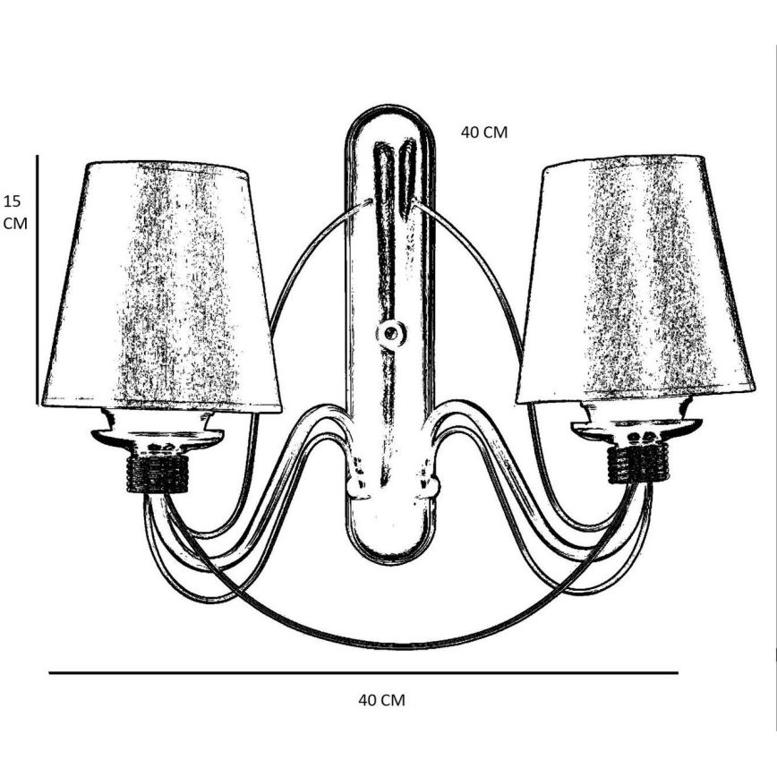 Lampa ścienna CLASSIC 2xE27/40W/230V brązowa/beżowa