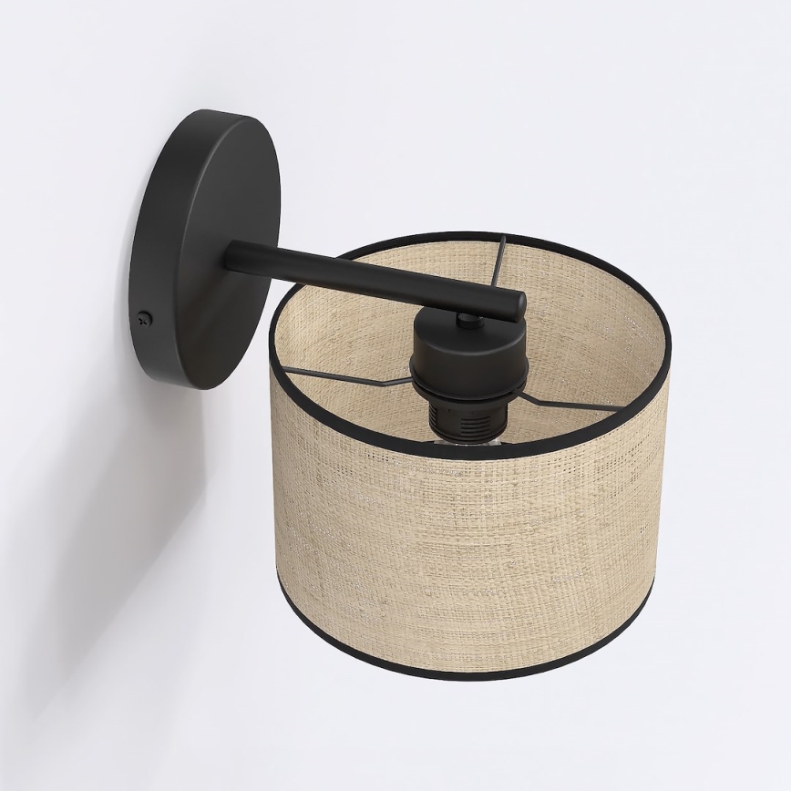 Lampa ścienna ECO 1xE27/15W/230V beżowa/rattan