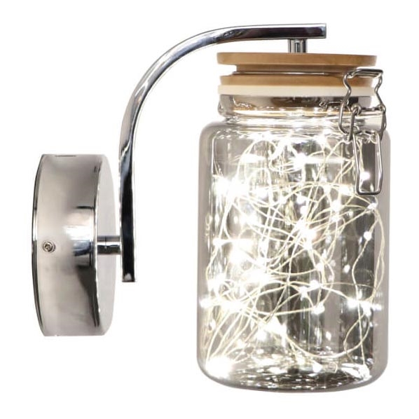 Lampa ścienna LED SHOCK LED/5W/230V chrom błyszczący/drewno