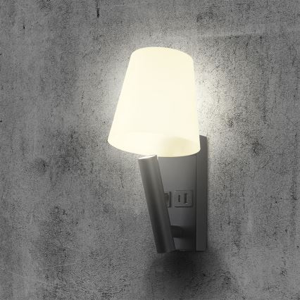 Lampa ścienna LED z portem USB LED/2W/230V 3000K czarny/biały