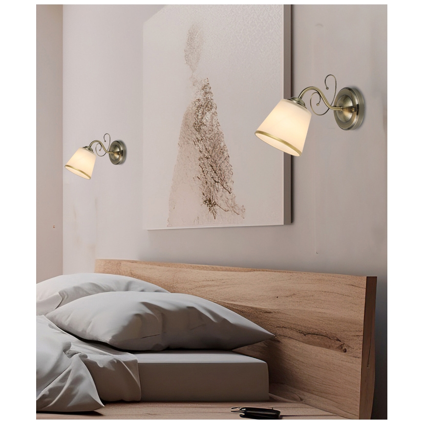 Lampa ścienna LOSANNA 1xE14/40W/230V Mosiądz