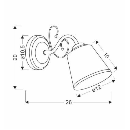 Lampa ścienna LOSANNA 1xE14/40W/230V Mosiądz