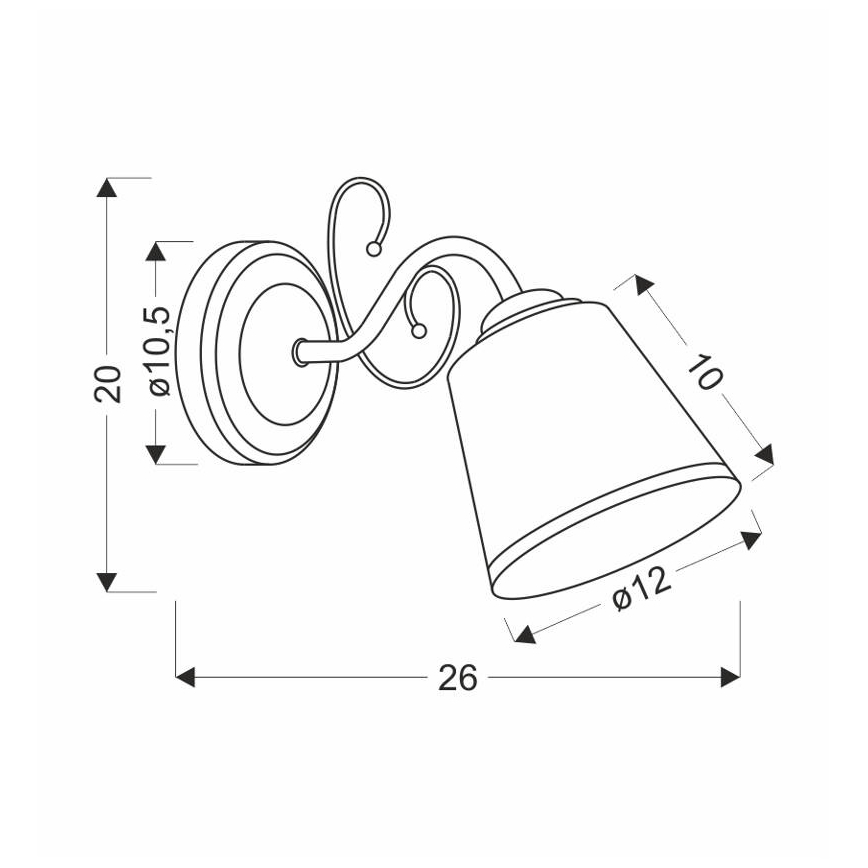 Lampa ścienna LOSANNA 1xE14/40W/230V Mosiądz