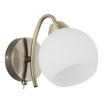 Lampa ścienna NESTOR 1xE27/40W/230V mosiądz