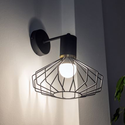 Lampa ścienna SOLANO 1xE27/15W/230V czarna/złota