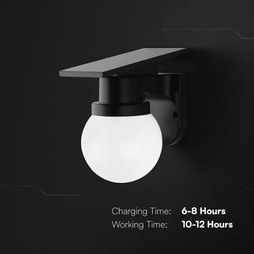 Solarná lampa naścienna LED/3,7V 3000/4000/6400K IP54 1800 mAh czarna + pilot zdalnego sterowania
