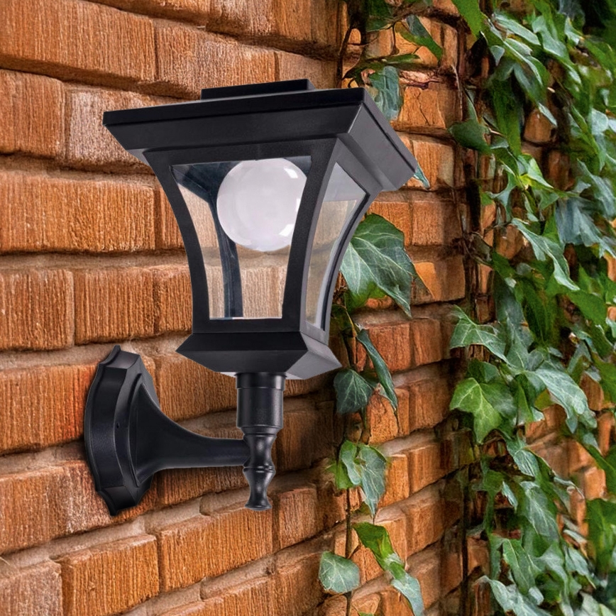 Lampa ścienna solarna LED TIRANA, 1,2 V, 1800 mAh, IP44, czarna