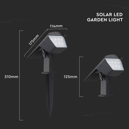 Lampa solarna 2 w 1 LED/1,3W/3,7V 3000/4000/6400K IP65 1200 mAh