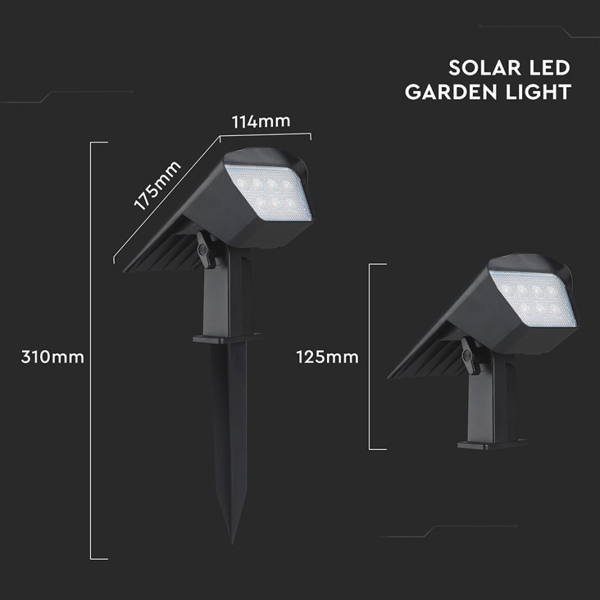 Lampa solarna 2 w 1 LED/1,3W/3,7V 3000/4000/6400K IP65 1200 mAh