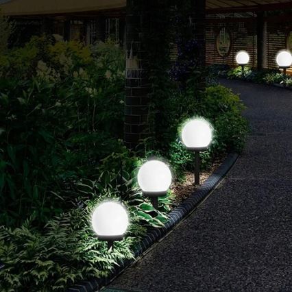 Lampa solarna LED 1,2 V 6500 K 200 mAh śr. 20 cm IP44 biała/czarna