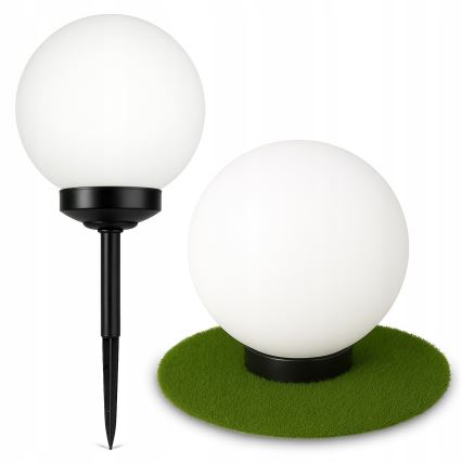 Lampa solarna LED 1,2 V 6500 K 200 mAh Ø 25 cm IP44 biały/czarny