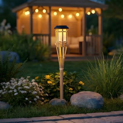 Lampa solarna LED BAMBOO LED/1,2V 150 mAh 1800K 56 cm IP44 beżowa