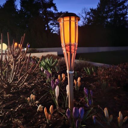 Lampa solarna LED BAMBOO LED/1,2V 150 mAh 1800K 56 cm IP44 beżowa