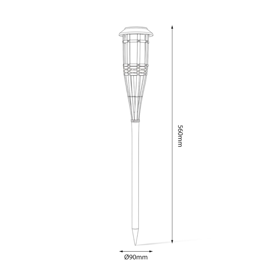 Lampa solarna LED BAMBOO LED/1,2V 150 mAh 1800K 56 cm IP44 beżowa