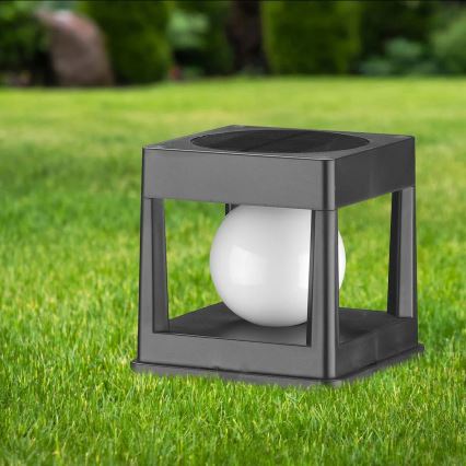 Lampa solarna LED CUBO LED/3,7V 1200 mAh IP44 czarna