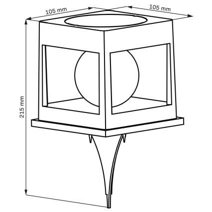 Lampa solarna LED CUBO LED/3,7V 1200 mAh IP44 czarna