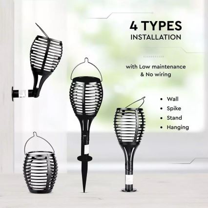 Lampa solarna LED FLAME 4 w 1 LED/0,45W/3,7V IP44 500 mAh