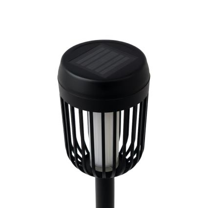 Lampa solarna LED FLAME LED/1,2V 100 mAh 1800K 37 cm IP44 czarna