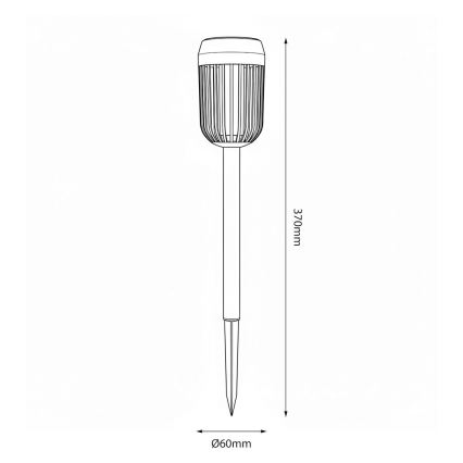 Lampa solarna LED FLAME LED/1,2V 100 mAh 1800K 37 cm IP44 czarna