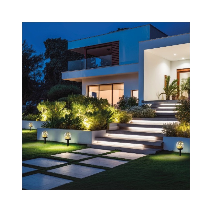 Lampa solarna LED GLEAM LED/1,2V 3000K IP44 40 mAh przezroczysta/czarna