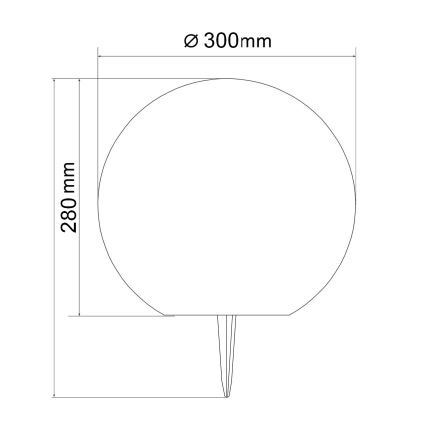 Lampa solarna LED KULA/3,2V 3000/4000/6500K śr. 30 cm 600 mAh IP65 biała