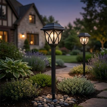 Lampa solarna LED LAWN, 1,2 V, 100 mAh, 3000 K, 44 cm, IP44, czarna