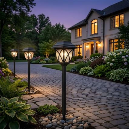 Lampa solarna LED LAWN, 1,2 V, 100 mAh, 3000 K, 44 cm, IP44, czarna