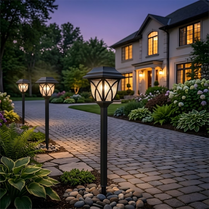 Lampa solarna LED LAWN, 1,2 V, 100 mAh, 3000 K, 44 cm, IP44, czarna