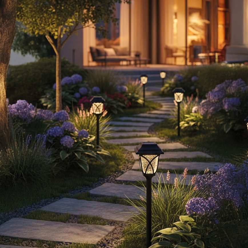 Lampa solarna LED LAWN, 1,2 V, 100 mAh, 3000 K, 44 cm, IP44, czarna