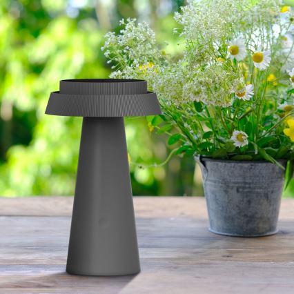 LED Dotykowa lampa solarna z regulacją jasności MARAKESZ LED/3,7V USB 3600 mAh 1800/2700/3000K IP54 szara