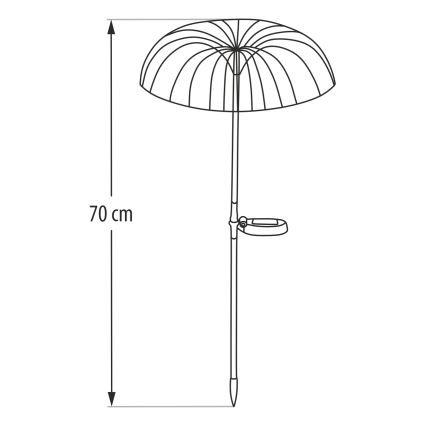 Lampa solarna LED RGB 1,2V 300 mAh IP44 czarna