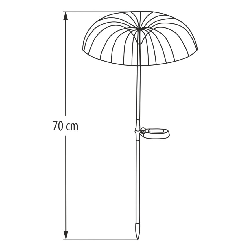 Lampa solarna LED RGB 1,2V 300 mAh IP44 czarna