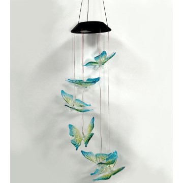 Lampa solarna LED RGB 6xLED/1,2V 300 mAh IP44 motyl