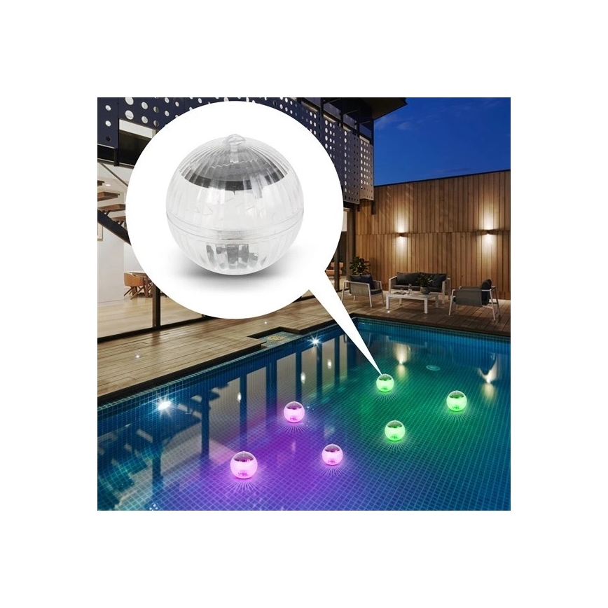 Lampa solarna LED RGB na basen z czujnikiem zmierzchu LED/1,2V/600 mAh IP65