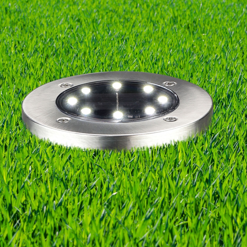 Lampa solarna LED SOLLY, 1,2 V, 6500 K, śr. 11,5 cm, 300 mAh, IP44, chrom
