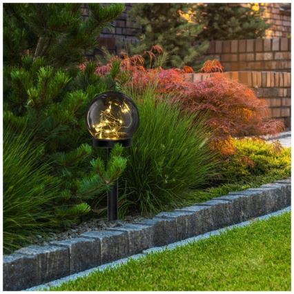 Lampa solarna LED z czujnikiem GLEAM LED/1,2V 3000K IP44 40 mAh dymiona/czarna