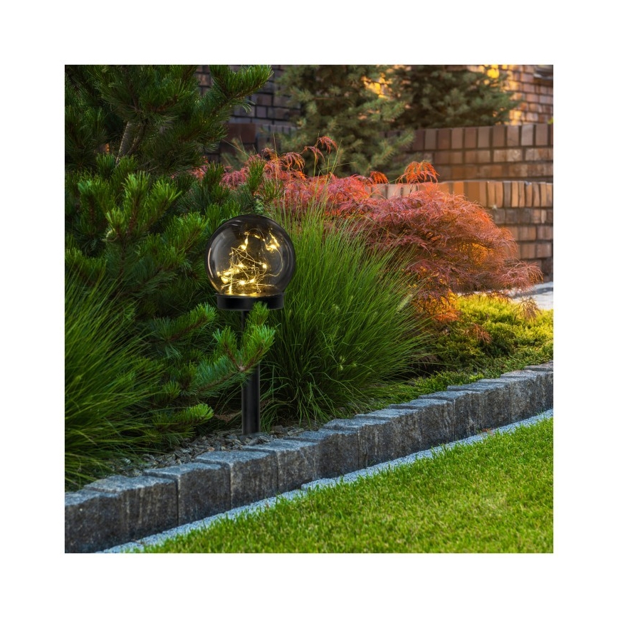 Lampa solarna LED z czujnikiem GLEAM LED/1,2V 3000K IP44 40 mAh dymiona/czarna