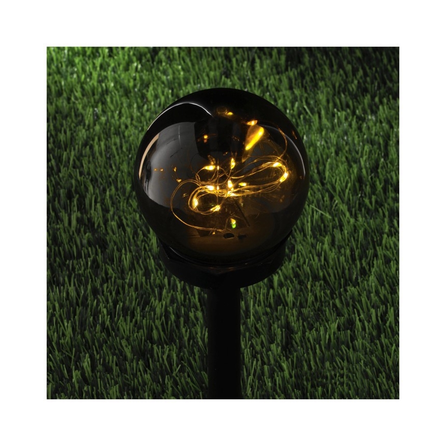 Lampa solarna LED z czujnikiem GLEAM LED/1,2V 3000K IP44 40 mAh dymiona/czarna
