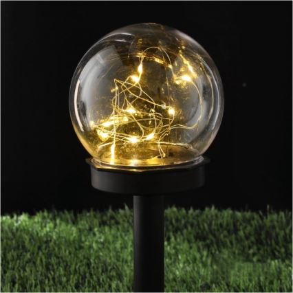 Lampa solarna LED z czujnikiem GLEAM LED/1,2V 3000K IP44 40 mAh przezroczysta/czarna