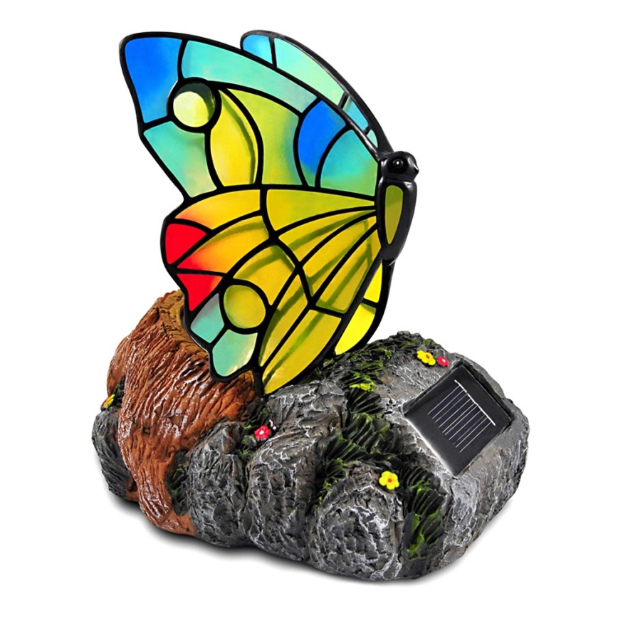 Lampa solarna MOTYL 1xLED witraż