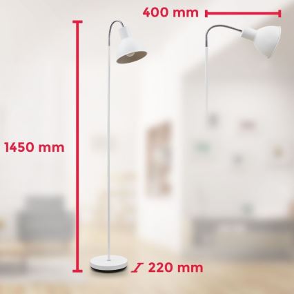 Lampa stojąca 1xE27/25W/230V biała