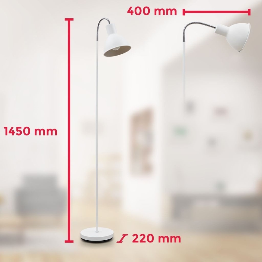 Lampa stojąca 1xE27/25W/230V biała