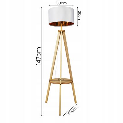 Lampa stojąca 1xE27/40W/230V biała