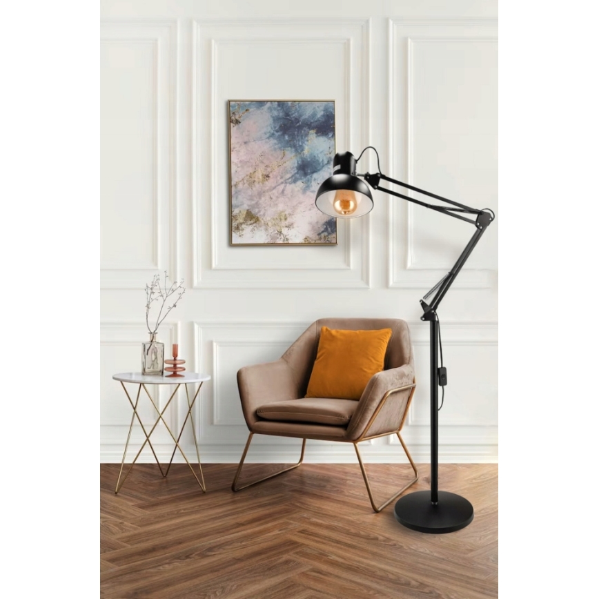 Lampa stojąca 1xE27/40W/230V czarna