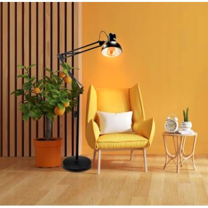 Lampa stojąca 1xE27/40W/230V czarna