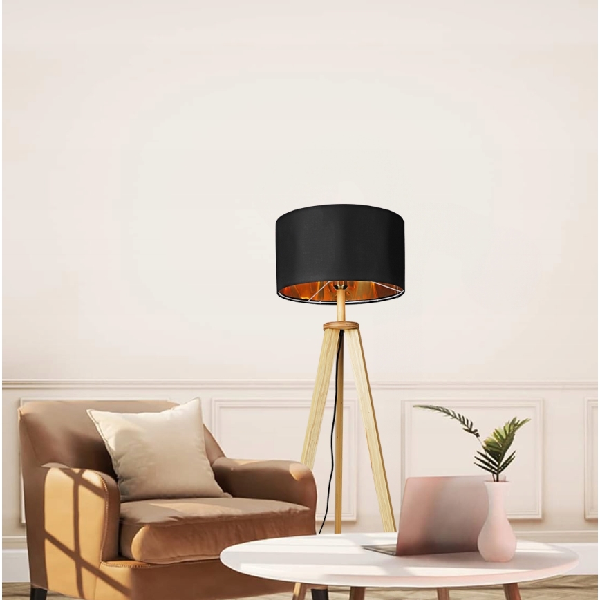 Lampa stojąca 1xE27/40W/230V czarna