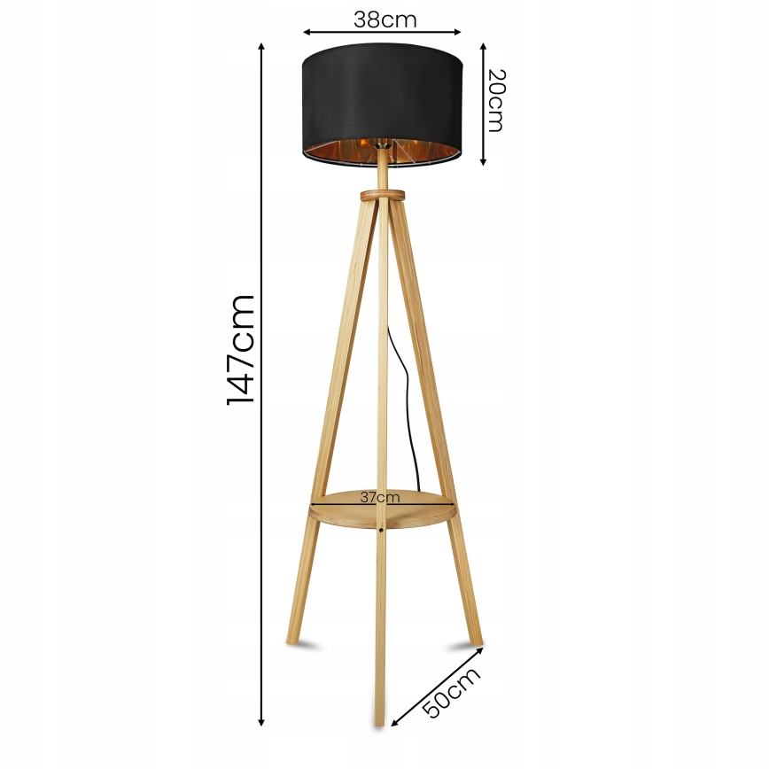 Lampa stojąca 1xE27/40W/230V czarna
