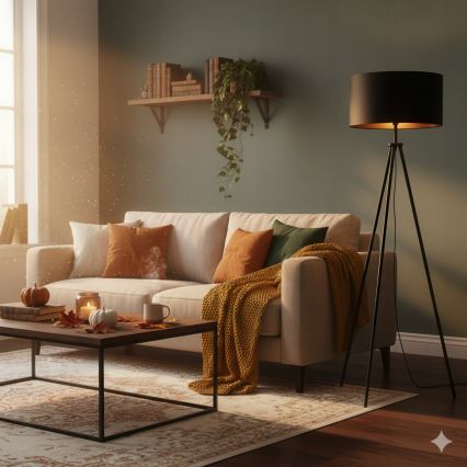 Lampa stojąca 1xE27/40W/230V czarna