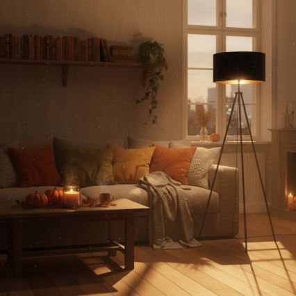 Lampa stojąca 1xE27/40W/230V czarna