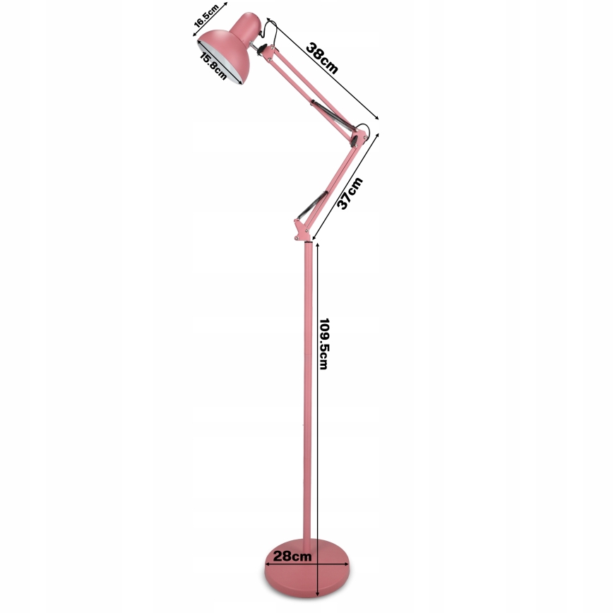Lampa stojąca 1xE27/40W/230V różowa